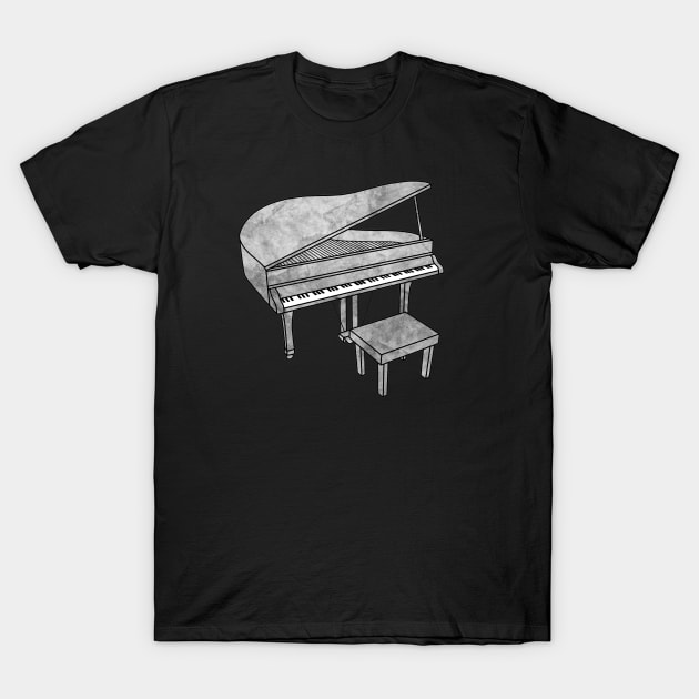 Piano T-Shirt by Kelly Louise Art